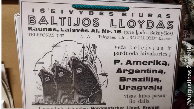 Emigraciją į Lotynų Ameriką reklamuojantis skelbimas Lietuvoje